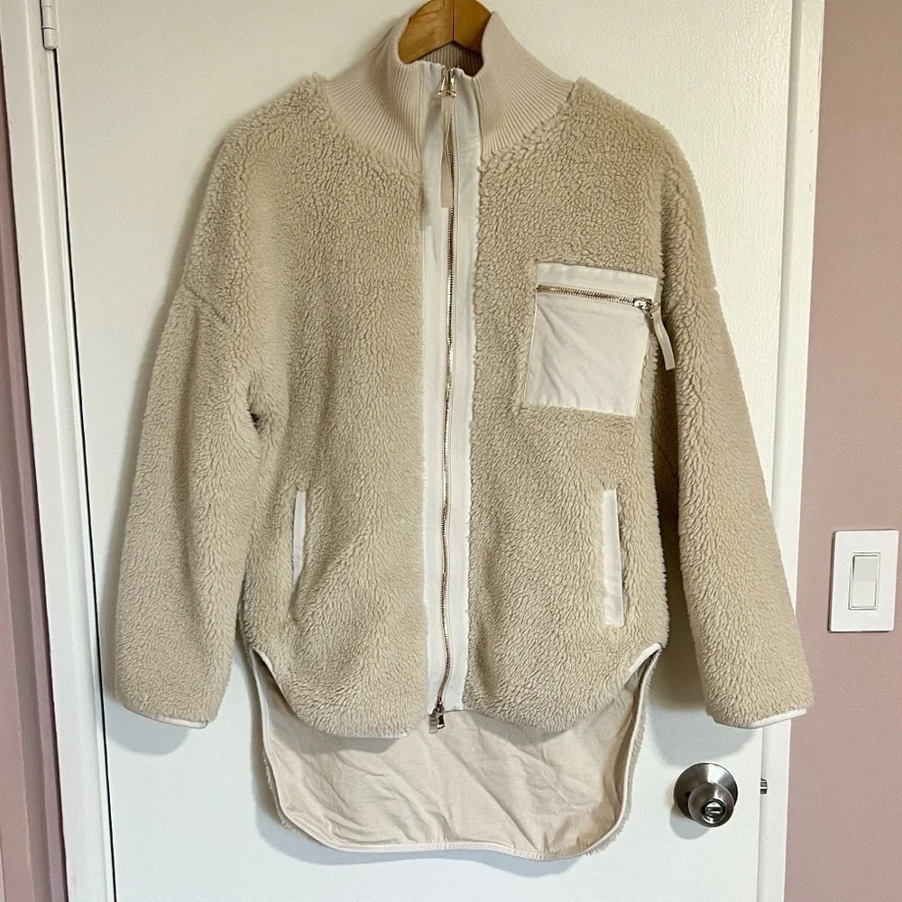 Varley Marney Oversized Fuzzy Jacket Fleece Sherpa